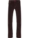 Jacob Cohen Contrast Button Straight-leg Trousers In Red