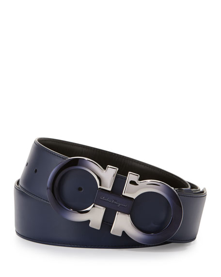 all blue ferragamo belt
