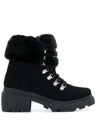 Kendall + Kylie Roan Faux-fur Ankle Boots In Black