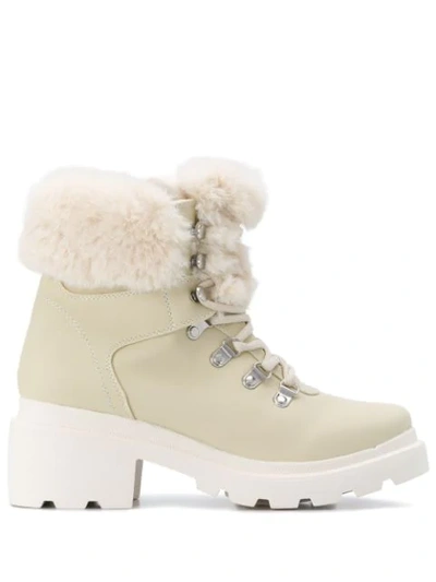 Kendall + Kylie Roan Faux-fur Boots In Neutrals