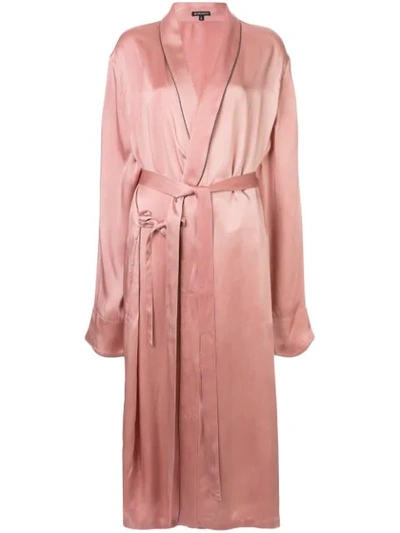 Ann Demeulemeester Loose Fit Long Kimono Jacket In Pink