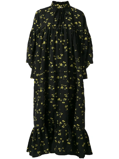 Cecilie Bahnsen Macy Oversized Shirt Dress In Black
