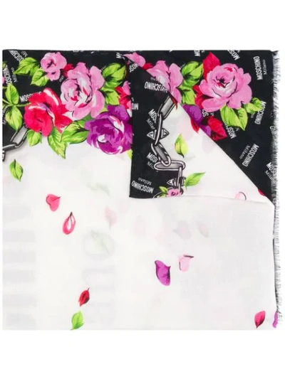 Moschino Graphic Print Scarf In White