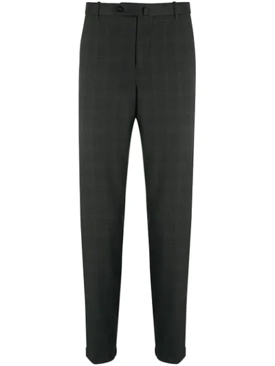 Incotex Tartan Twill Suit Trousers In Black