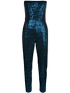 Michelle Mason Sequin-embellished Jumpsuit In Blue