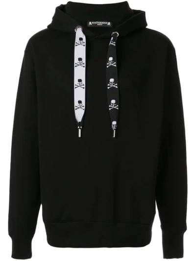 Mastermind Japan Loose-fit Skull-tape Hoodie In Black