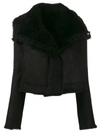 Rick Owens Kurze Shearling-jacke In Black