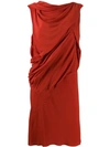 Rick Owens Asymmetric Shift Dress In Red