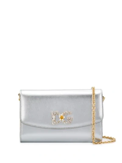 Dolce & Gabbana Dg Microbag Crossbody Bag In Silver