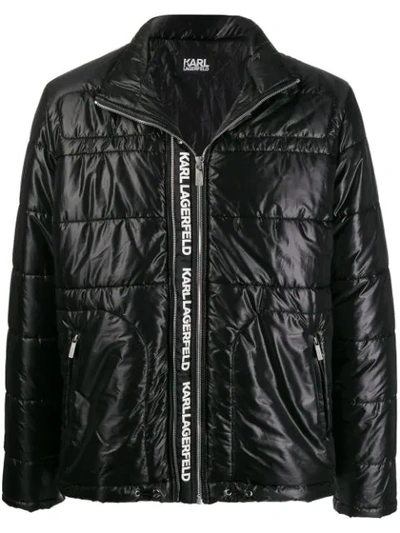 Karl Lagerfeld Logo-print Padded Jacket In Black