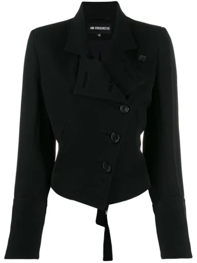 Ann Demeulemeester Asymmetric Buttoned Jacket In Black