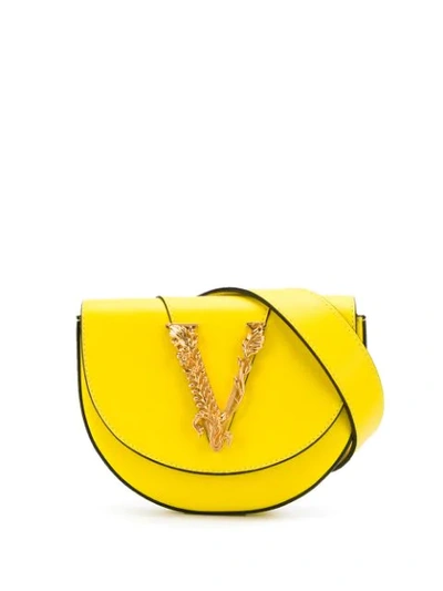 Versace V-embellished Belt Bag In Yellow