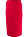 Loulou Midi Pencil Skirt In Red
