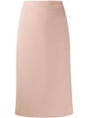 Loulou Straight Midi Skirt In Pink