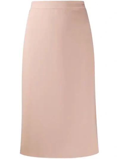 Loulou Straight Midi Skirt In Pink