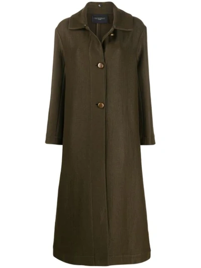 Antonelli Single Breasted Formal Coat In Green