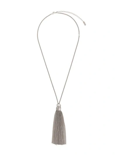 Saint Laurent Chain Tassel Necklace In Silver