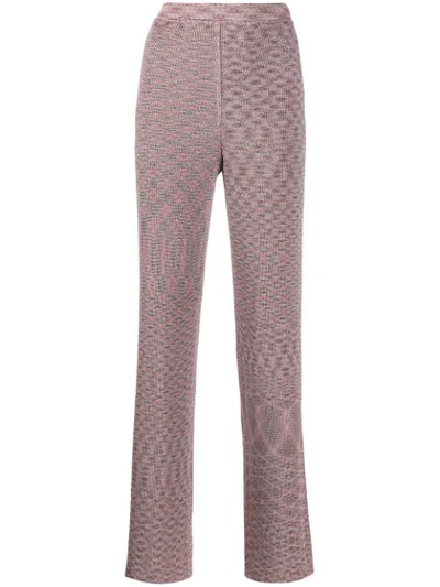 Missoni Metallic Knit Trousers In Pink