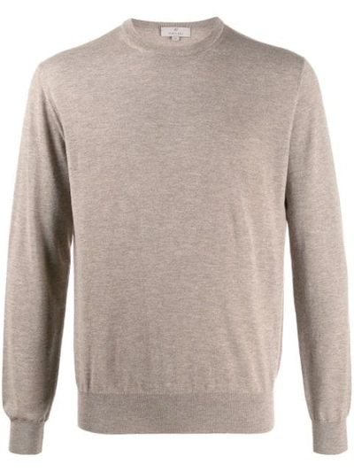 Canali Crew Neck Jumper In Neutrals