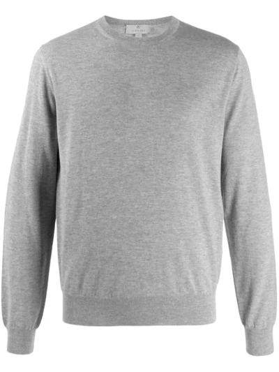 Canali Round Neck Long-sleeved Jumper In Grey