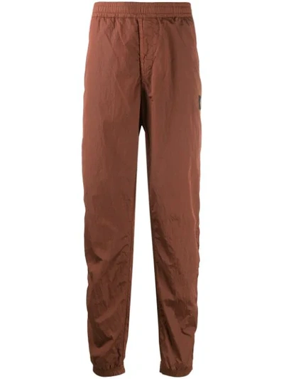Stone Island Soft Shell Track Trousers In Brown