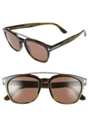 Tom Ford Holt 54mm Sunglasses - Shiny Green Havana/brown