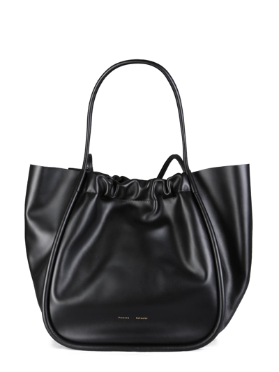 Proenza Schouler Extra Large Ruched Smooth Tote Bag In Nero