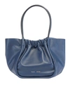 Proenza Schouler Large Ruched Smooth Leather Tote Bag In Dusty Blue