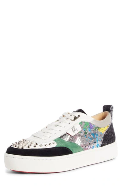 Christian Louboutin Men's Happy Rui Mixed-media Platform Sneakers In Multi