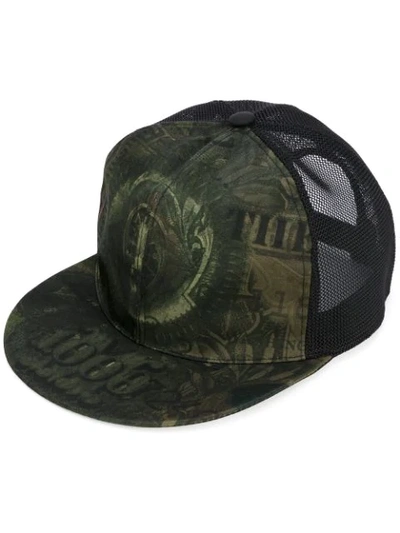 Givenchy Dollar-print Flat-billed Hat, Olive In Green