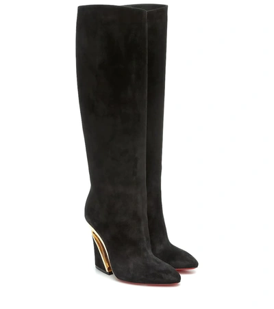 Christian Louboutin Leviti Botta Plexi-heel Tall Boots In Black