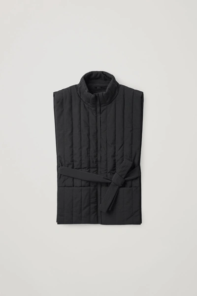 Cos Zip-up Puffer Vest In Black