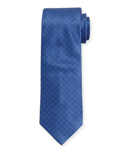 Stefano Ricci Neat Circle Silk Tie In Blue