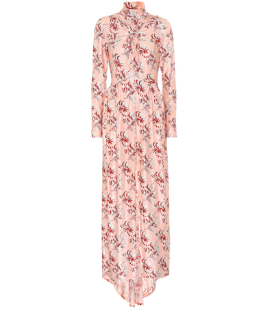 Paco Rabanne Pink Printed Long Sleeve Dress