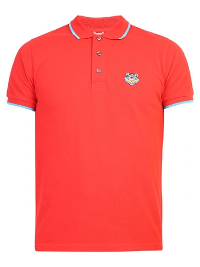 Kenzo Branded Polo In Red