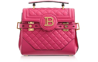 Balmain Quilted Leather 23 B-buzz Satchel Bag In Fuchsia