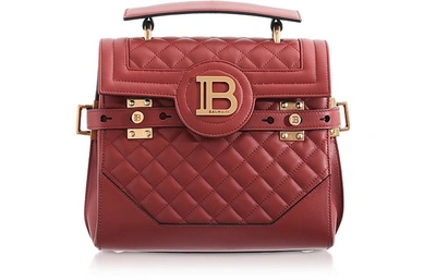 Balmain Quilted Leather 23 B-buzz Satchel Bag In Rosso