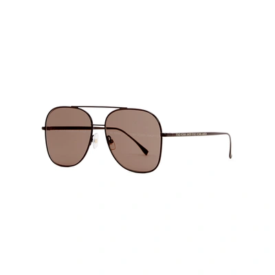 Fendi Roma Amor Aviator-style Sunglasses In Brown