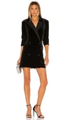 1.state Ruched Sleeve Double Breasted Velvet Dress In Rich Black