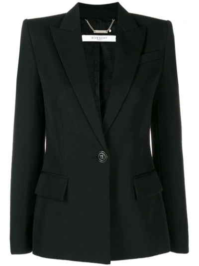 Givenchy Grain De Poudre Satin Lapel Tuxedo Blazer In Black