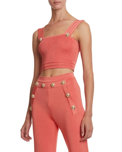 Balmain Jersey Bra Top In Rose