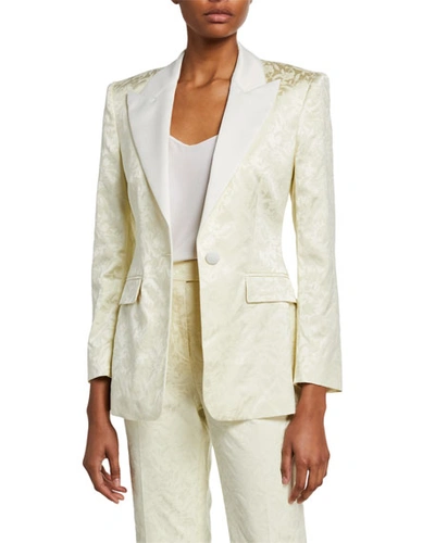 Etro Brocade Tuxedo Jacket In White