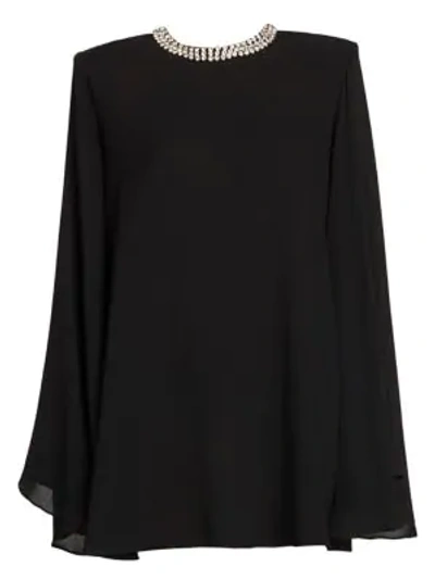 Stella Mccartney Long-sleeve Trapeze Cocktail Dress In Black