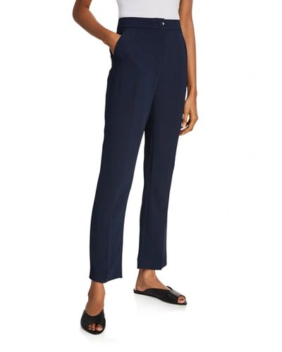 Etro Cady Tapered-leg Trousers In Navy