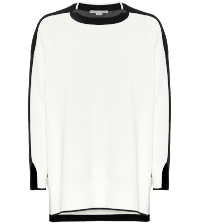 Stella Mccartney Colorblocked Cut-seam Sweater In White