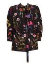 Stella Mccartney Floral-print Silk Button-front Shirt In Black