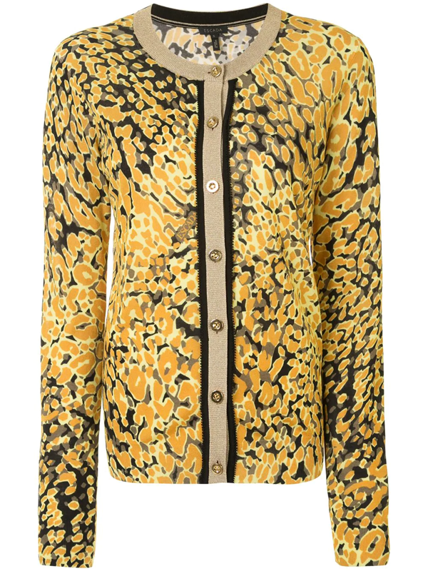 yellow leopard cardigan