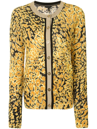 Escada Women's Sivan Abstract Leopard-print Cardigan In Gold Leopard