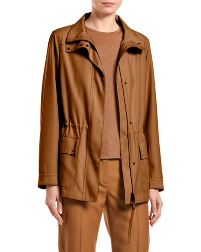 Agnona Wool Cargo-pocket Jacket In Light Brown