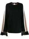 Burberry Otoko Cotton Sweatshirt With Cashmere-scarf Back In Black